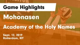 Mohonasen  vs Academy of the Holy Names Game Highlights - Sept. 12, 2019