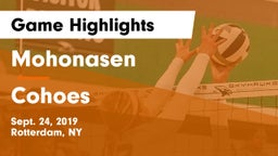 Mohonasen  vs Cohoes  Game Highlights - Sept. 24, 2019