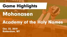 Mohonasen  vs Academy of the Holy Names Game Highlights - Oct. 22, 2019