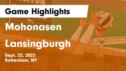 Mohonasen  vs Lansingburgh  Game Highlights - Sept. 22, 2022