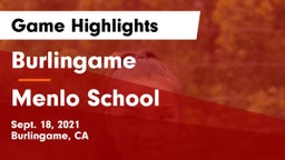 Burlingame  vs Menlo School Game Highlights - Sept. 18, 2021