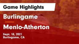 Burlingame  vs Menlo-Atherton  Game Highlights - Sept. 18, 2021