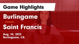 Burlingame  vs Saint Francis  Game Highlights - Aug. 24, 2023