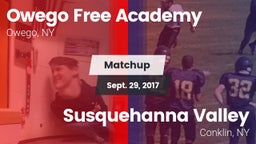 Matchup: Owego Free Academy vs. Susquehanna Valley  2017