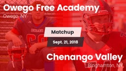 Matchup: Owego Free Academy vs. Chenango Valley  2018