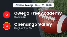 Recap: Owego Free Academy  vs. Chenango Valley  2018