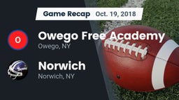 Recap: Owego Free Academy  vs. Norwich  2018