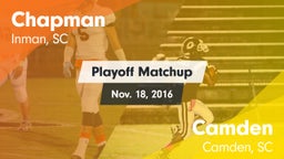 Matchup: Chapman  vs. Camden  2016