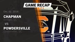 Recap: Chapman  vs. Powdersville  2016