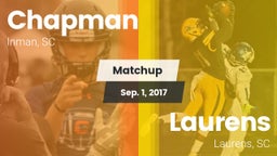 Matchup: Chapman  vs. Laurens  2017