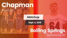 Matchup: Chapman  vs. Boiling Springs  2019