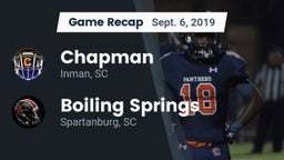 Recap: Chapman  vs. Boiling Springs  2019