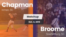 Matchup: Chapman  vs. Broome  2019