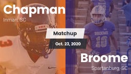 Matchup: Chapman  vs. Broome  2020