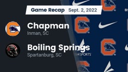 Recap: Chapman  vs. Boiling Springs  2022
