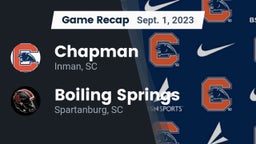 Recap: Chapman  vs. Boiling Springs  2023