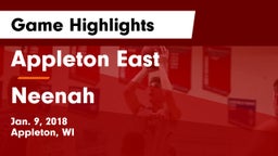Appleton East  vs Neenah  Game Highlights - Jan. 9, 2018