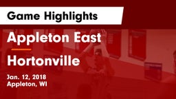 Appleton East  vs Hortonville  Game Highlights - Jan. 12, 2018