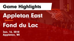 Appleton East  vs Fond du Lac  Game Highlights - Jan. 16, 2018