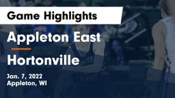 Appleton East  vs Hortonville  Game Highlights - Jan. 7, 2022