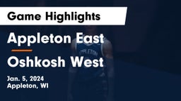 Appleton East  vs Oshkosh West  Game Highlights - Jan. 5, 2024