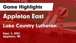 Appleton East  vs Lake Country Lutheran Game Highlights - Sept. 3, 2022