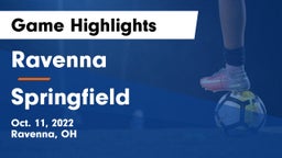 Ravenna  vs Springfield  Game Highlights - Oct. 11, 2022