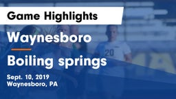 Waynesboro  vs Boiling springs   Game Highlights - Sept. 10, 2019