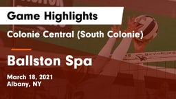 Colonie Central  (South Colonie) vs Ballston Spa  Game Highlights - March 18, 2021