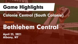 Colonie Central  (South Colonie) vs Bethlehem Central  Game Highlights - April 23, 2021