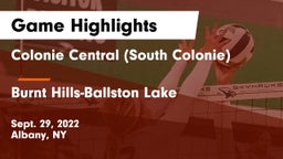Colonie Central  (South Colonie) vs Burnt Hills-Ballston Lake  Game Highlights - Sept. 29, 2022