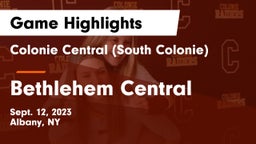 Colonie Central  (South Colonie) vs Bethlehem Central  Game Highlights - Sept. 12, 2023
