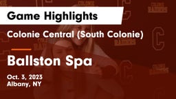 Colonie Central  (South Colonie) vs Ballston Spa  Game Highlights - Oct. 3, 2023