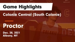 Colonie Central  (South Colonie) vs Proctor  Game Highlights - Dec. 28, 2021