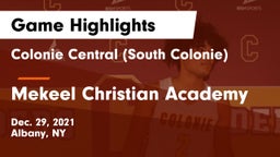 Colonie Central  (South Colonie) vs Mekeel Christian Academy Game Highlights - Dec. 29, 2021