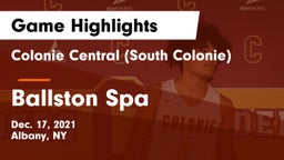 Colonie Central  (South Colonie) vs Ballston Spa  Game Highlights - Dec. 17, 2021