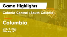 Colonie Central  (South Colonie) vs Columbia  Game Highlights - Dec. 8, 2023