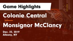 Colonie Central  vs Monsignor McClancy Game Highlights - Dec. 22, 2019