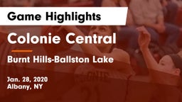 Colonie Central  vs Burnt Hills-Ballston Lake  Game Highlights - Jan. 28, 2020