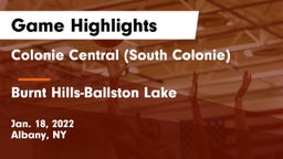 Colonie Central  (South Colonie) vs Burnt Hills-Ballston Lake  Game Highlights - Jan. 18, 2022