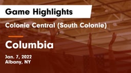 Colonie Central  (South Colonie) vs Columbia  Game Highlights - Jan. 7, 2022