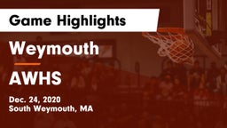 Weymouth  vs AWHS Game Highlights - Dec. 24, 2020