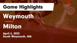 Weymouth  vs Milton  Game Highlights - April 6, 2023