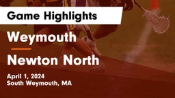 Weymouth  vs Newton North  Game Highlights - April 1, 2024