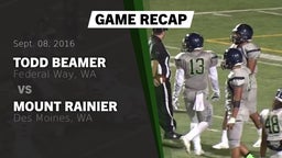 Recap: Todd Beamer  vs. Mount Rainier  2016