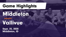 Middleton  vs Vallivue Game Highlights - Sept. 25, 2020