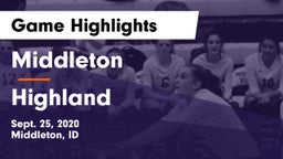 Middleton  vs Highland  Game Highlights - Sept. 25, 2020