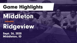 Middleton  vs Ridgeview Game Highlights - Sept. 26, 2020