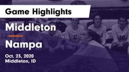 Middleton  vs Nampa Game Highlights - Oct. 23, 2020
