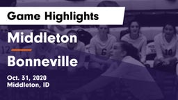 Middleton  vs Bonneville Game Highlights - Oct. 31, 2020